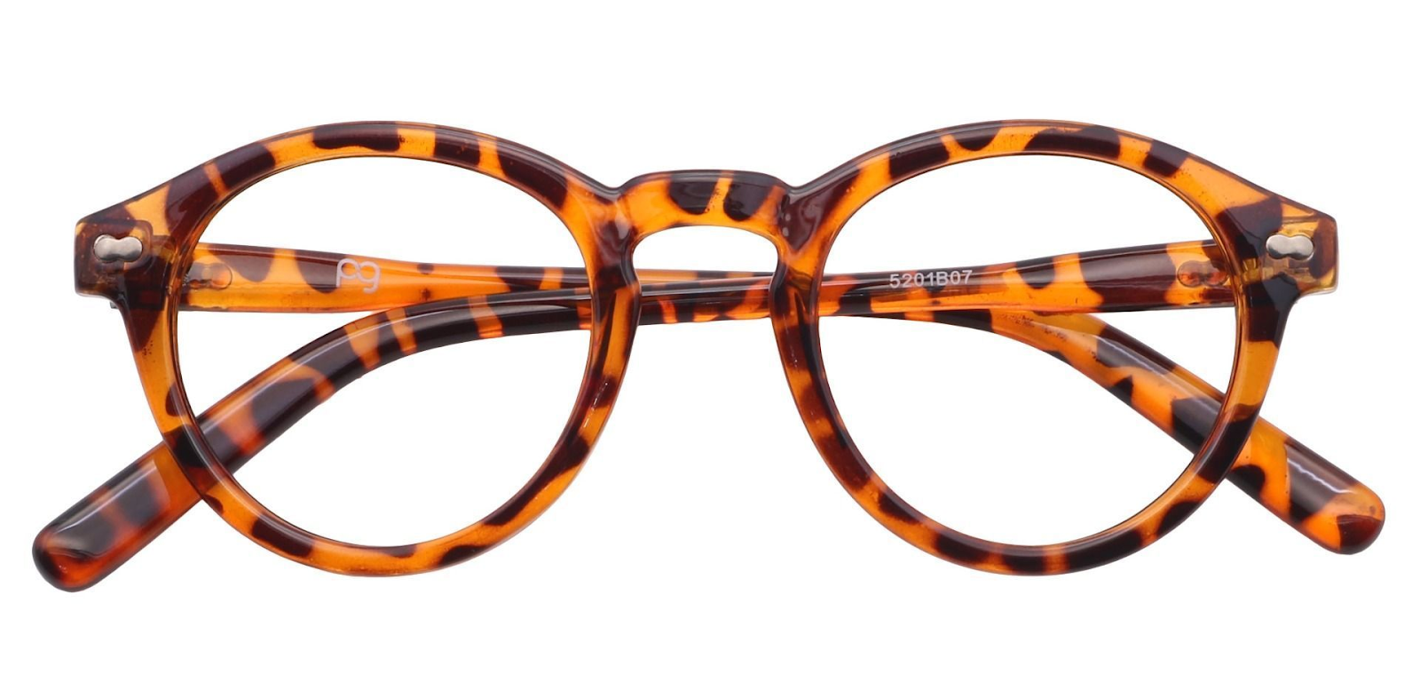 A pair of Vee Round tortoiseshell-print glasses.