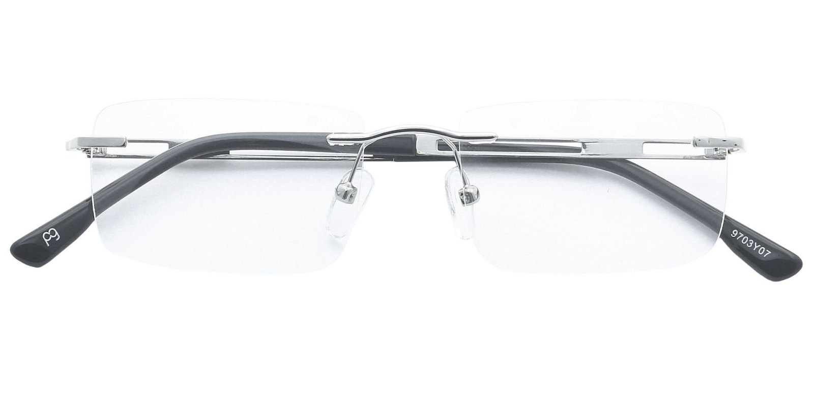 A pair of rimless glasses.