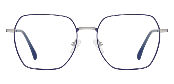 Nanette Geometric Prescription Glasses - Matte Blue