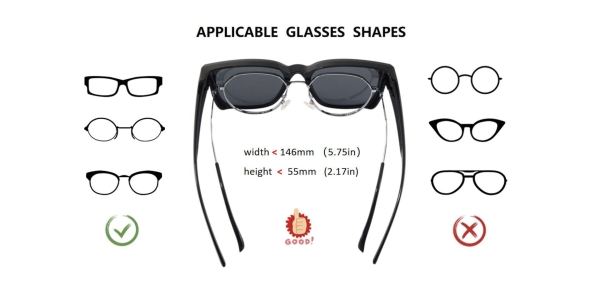 Lovett Polarized Fit Over Sunglasses Prescription Glasses - Black