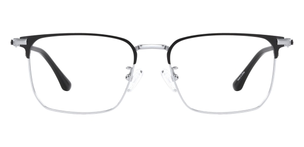 Flint Browline Prescription Glasses - Silver