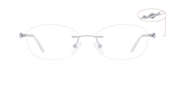 Angelia Rimless Prescription Glasses - Silver