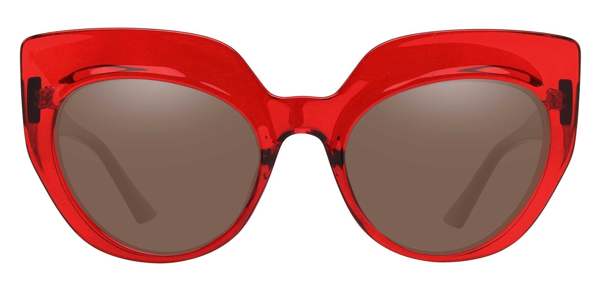 Starlight Cat Eye Single Vision Sunglasses - Red Frame With Gray Lenses ...