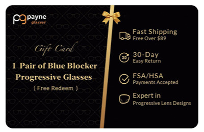 Gift card - 1 Pair of Blue Blocker Progressive Glasses